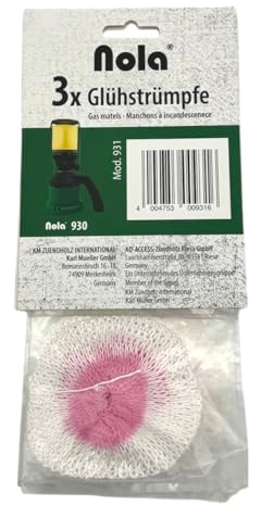 NOLA 931 Lot de 3 bas à incandescence pour lampe de camping - Gaine pour lampe à gaz pour allumer avec feu, lampes à gaz, mèche de lampe, lampe à pétrole et lanterne à gaz