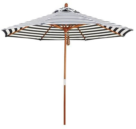 Sonnenschirm Balkon Sonnenschirme Gestreifter Outdoor-Regenschirm, Belüfteter Strandschirm, Verstellbarer Radian-Terrassenschirm Aus Holz Für Den Garten Am Pool Sonnenschirm Terrasse Strand (Color :