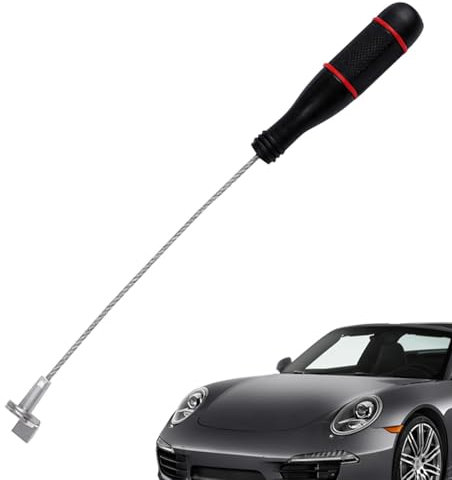 Gacqpli Herramienta magnética para quitar el tapón de drenaje de aceite, llave de extracción de tornillos de drenaje con vástago flexible, llave de eliminación de drenaje de aceite antiescaldaduras de