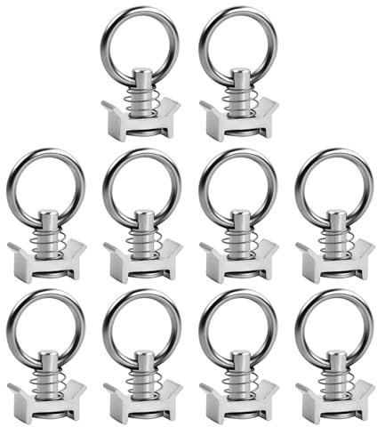 Naseom 10 Piezas Anillos de Amarre, Anillas de Amarre para Sistema de raíles, Rieles de Amarre, Anillas de Montaje para Carriles de Aerolínea, para Furgonetas, camion, raíl de Amarre