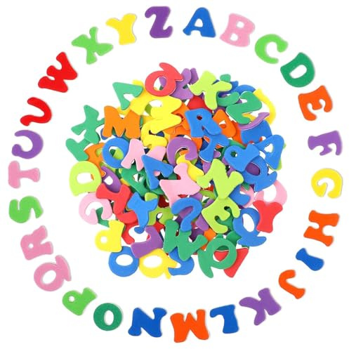 WERIGONI 390 Lettere in Gommapiuma,Lettere Adesive Lettere in Schiuma Autoadesive, Lettere dell'Alfabeto Autoadesive Colorate da Attaccare