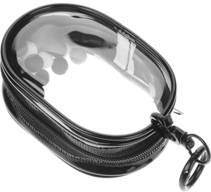 ibasenice Transparente Figuren-ausstellungstasche Aus PVC Mit Schlüsselanhänger Und Bommelball Für Sammlerfiguren Puppen Mini-puppentasche Mit Doppelreißverschluss Für Einfacheren Zugriff Un