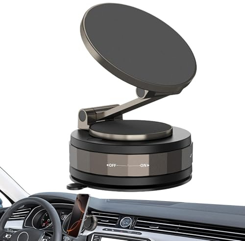 Porte-téléphonie magnétique sous vide, support de téléphone d'aspiration sous vide - Support magnétique de téléphone portable non glissé réglable | Accessoires multifonctionnels de Automobile pour la