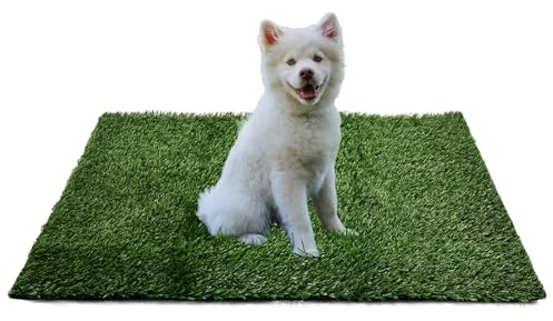 Cover Geny Dog Grass Mat, Synthetic Turf for Indoor/Outdoor Puppy Potty Training Durable, Drainable & Easy-Clean Pet Bathroom Mat for Small to Large Dogs Grass Only (34.6x22.5)