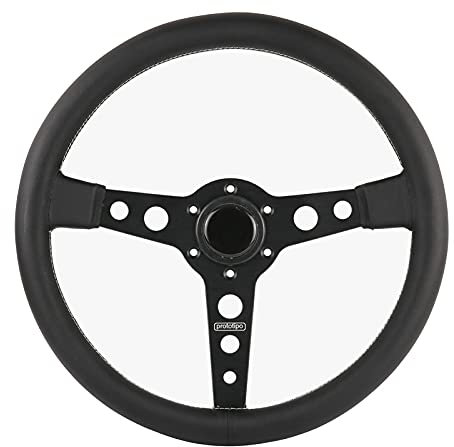 Auto-Lenkrad, Sportlenkrad, 350 mm, Schwarz/Silber, Echtleder-Lenkrad (schwarz)
