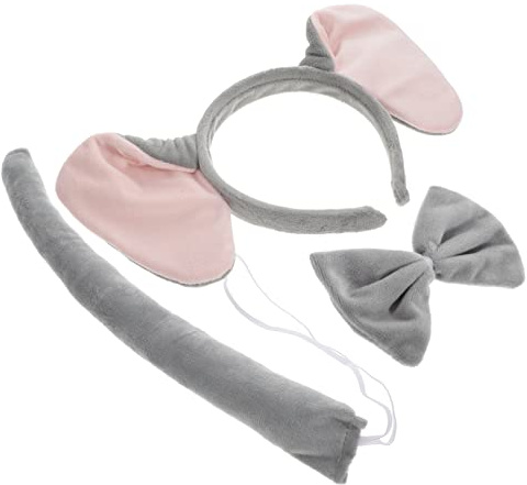 SOIMISS Cartoon Elephant Ear Headband for Women Elephant Costume Accessories Set Ears and Tail Headband for Halloween Cosplay Party