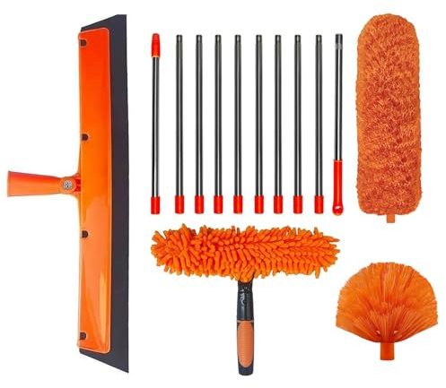 Plumero Extensible - Plumero de Microfibra para Altura y Telarañas con Alcance Amplio - Accesorio Multiusos Ergonómico para Limpiar Estantes, Paredes Y Ventanas
