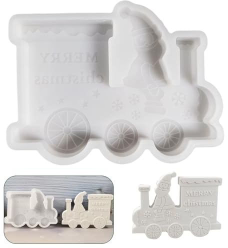 Train de Noël Résine Moule en Silicone Chocolat Fondant Moules en Silicone pour Desserts Bonbons Gâteau au Chocolat Décoration Maison