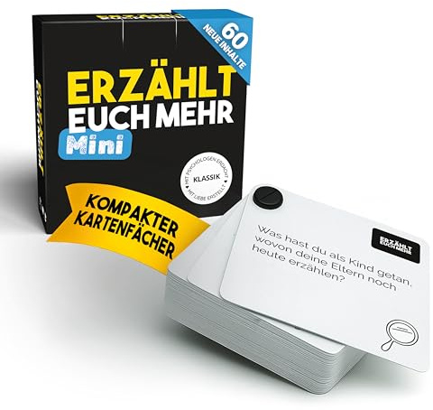 Erzählt euch mehr Klassik Mini - Kartenspiel für Freunde & Familie, Gesprächsspiel für Erwachsene, Deep Talk Fragekarten, Reisespiel und Geschenkidee für Spieleabend & Party von Simon & Jan