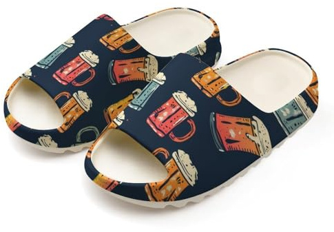 Colored Beer Mugs Cloud Slides for Women Men Soft Thick Bottom Coconut Slippers Sandals for Bathroom Beach 41