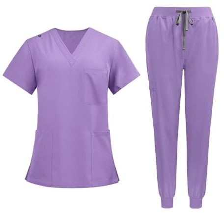 APLVFFZH Divise Infermieristiche, Set Da Lavoro, Tute Da Lavoro per Infermieri, Pantaloni E Top per Infermieri, Abbigliamento Da Lavoro Comodo per Assistenza S
