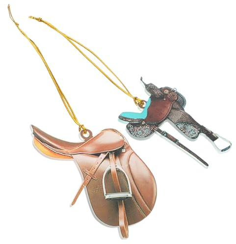 Mipcase 2 Stück Western Pferdesattel Anhänger aus Acryl Schwingende Auto Rückspiegel Deko Bruchfestes Cowboy Schmuckzubehör für Auto Wohnung und Büro