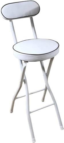 Sgabello pieghevole portatile, sgabello da bar pieghevole con supporto posteriore e poggiapiedi, sedie pieghevoli con seduta imbottita, capacità 150 kg, sgabello pieghevole per adulti Kitc