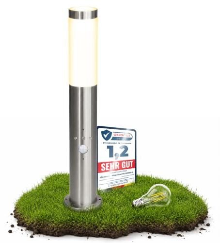 linovum BOSEA-B Pollerleuchte Edelstahl 50cm E27 Bewegungsmelder IP44