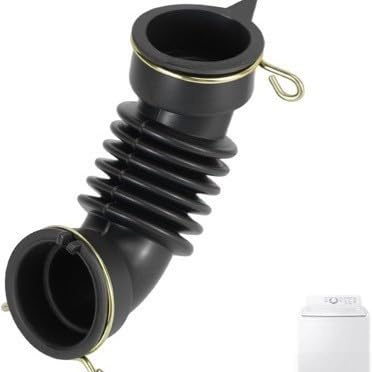 MeevrgR Replacement Washing Machine Hose for DC67-00467A, Dispenser Drawer to Drum Water Tube with Metal Clamp, Black Flexible Inlet Pipe Accessory for Laundry Repair