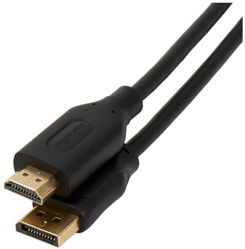 Amazon Basics DisplayPort to HDMI Display Cable, Uni-Directional, 4k@30Hz, 1920x1200, 1080p, Gold-Plated Computer Monitor Projector Plugs, 6 foot - Pack of 10, Black