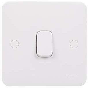 Schneider Electric Lisse 1-Gang 1-Way 10AX Retractive Switch, White