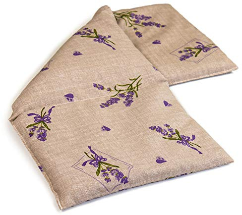 Cuscino riscaldabile con noccioli di ciliegia, 20x50cm. Cuscino termico con 3 compartiment per la schiena, il ventre e molto altro. Terapia caldo e freddo (fiore romantico)