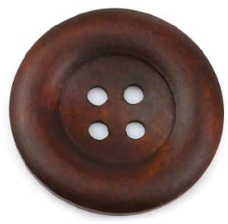 20 edle Holzknöpfe dunkelbraun, braun 35mm - 4 Löcher - zum aufnähen, nähen, basteln, für Scrapbooking - runde Holzknöpfe - Mantelknöpfe Jackenknöpfe Dekoknöpfe