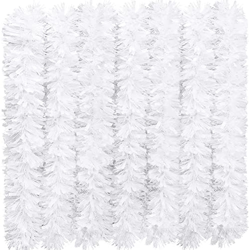LATERN 10m Guirlande De Guirlandes De Noël, Clinquant Métallique De Couleur Blanche Guirlande Brillante épaisse Et Scintillante pour La Décoration d'arbre De Noël