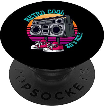 Boombox 80er Jahre Generation Retro Cool 80er Jahre Rule Jungen Herren PopSockets mit austauschbarem PopGrip