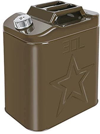 BHBXZZDB Kraftstoff-Kanister Profi für Benzin, Diesel und Andere Gefahrgüter, Metallkanister Reservekanister, Oliv, 10L,20L,25L,30L,40L,50L