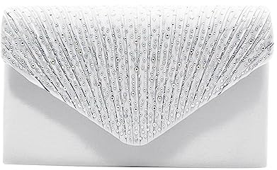 Groupcow New Ladies Evening Handbags Bridal Wedding Bag Handbag (White)