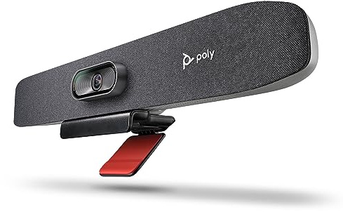 Poly Studio R30 4K Video Conferencing Bar (Plantronics) – Camera, Mic, & Speaker for Small Rooms – Automatic Camera Framing – Noise Reduction Technology – Works w/Teams, Google, Zoom –Amazon Exclusive