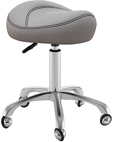 LAOJIN Sattelstühle Stuhl Hocker Zahnfüße auf Rädern Braun Professionelle Sattelstuhl Rollhocker - Einstellbare Hydraulische Medizinische Hocker Für Salon - 15.3-20.8 - Ergonomisches Design!