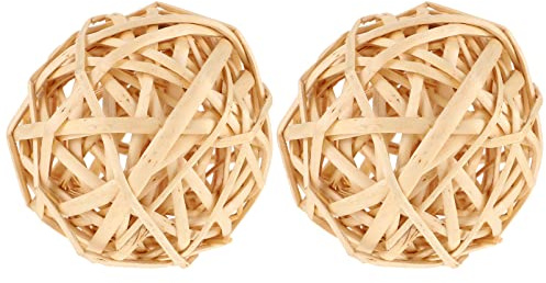 MAGICLULU 2 Palline Di Rattan Decorative Naturali, Decorazione Per Feste, Sepak Takraw, Sportivo