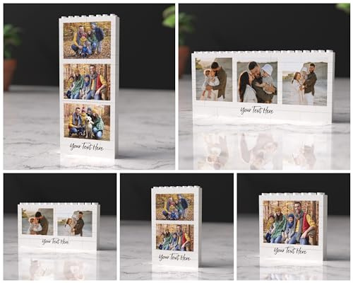 Active Window Films Personalised Photo Collage & Text Building Bricks, Custom Text & Photo Block Puzzle, DIY Building Brick Photo Print