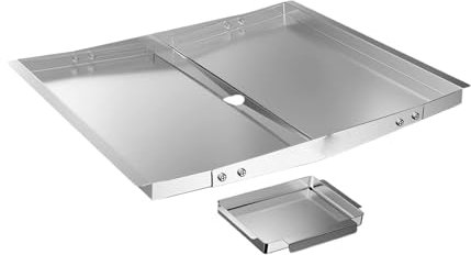 Colcolo Verstellbare Fettauffangschale, universelle Grill-Tropfschale, leicht zu reinigen, leicht zusammenzubauen, rostfreier Edelstahl, für Picknicks,