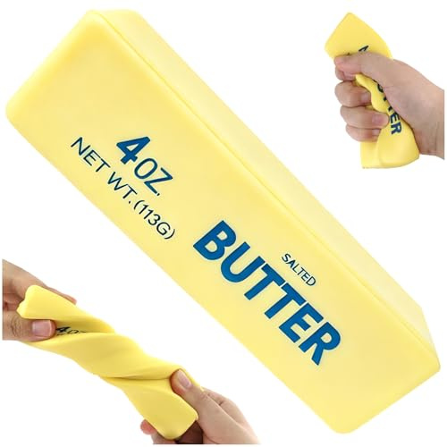 Butter Giocattolo, Giocattolo da Spremere di Burro Bastoncino di Burro Giocattoli da Schiacciare Antistress per Bambini, Adulti, Ufficio e Casa (A)