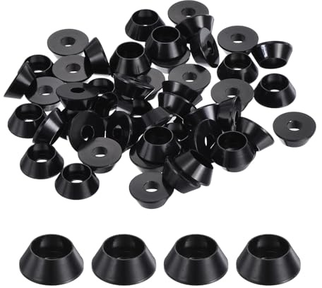QUARKZMAN M4 Rondelle a Cono, Guarnizioni in Alluminio Anodizzato Guarnizione Rondella Testata per Viti RC/FPV/PC/Drone/Accessori Meccanici, Confezione da 50 (Nero)