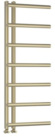 Myra Brushed Brass Designer Ladder Towel Rail Radiators Central Heating Heater Vertical Single Panel - 500 x 1200mm