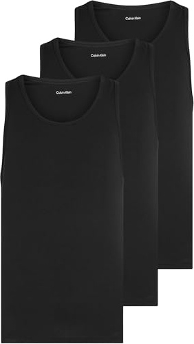 Calvin Klein Camisetas de Tirantes Hombre Pack de 3 con Cuello Redondo, Negro (Black, Black, Black), M