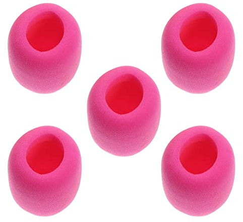 COSMEVIVI 5 Stück Mikrofon Windschutz Schwammüberzug Rosa Elastisch Dünn Strapazierfähig Mikrofonschutz für Karaoke Tv Bühnen und Musik