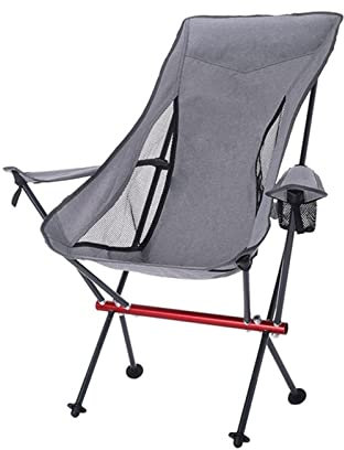 JNHGSHUAISDF Campinghocker Campinghocker Klappbarer Strandstuhl Mondstuhl Tragbarer, Leichter Aluminium-Camping-Picknickstuhl for Outdoor-Reisen Angeln Wandern Sitzwerkzeuge(Gray)