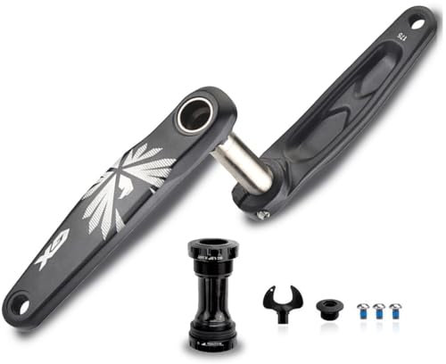 HZXQCVB 170mm 175mm Fahrrad-Kurbelarm Aluminium-Legierung Kurbelarm-Satz Hohle Integrierte Linke Und Rechte Kurbeln(with BB,175mm)
