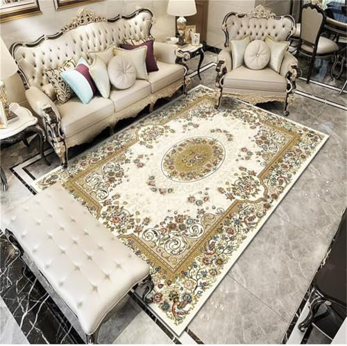 RUGMRZ Kurzflor TeppichCarpet Bedroom Waschbare Teppich 200x300CM Kinderzimme GrünPastorales Blumenmuster bequemer und strapazierfähiger Gleitschutz