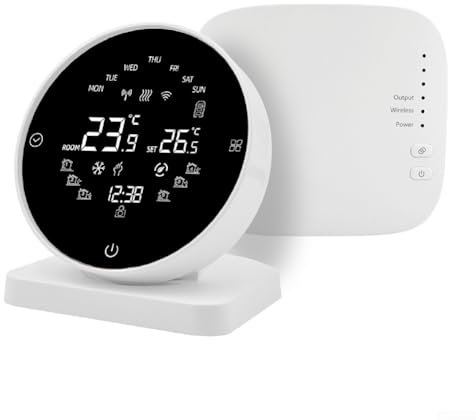 Smartes Thermostat, programmierbarer Heizkessel-Thermostat-Controller, wandmontierter WLAN-Temperaturregler, kompatibel mit Alexa, für Tuya App-Steuerung (kein WLAN)
