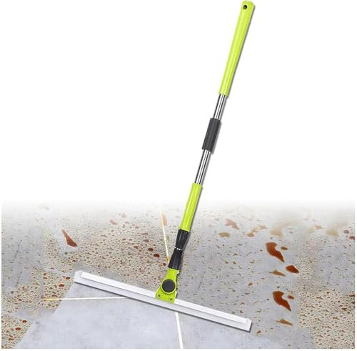Escoba mágica con mango de 51 pulgadas de largo, ajustable, cerdas de silicona, escoba para suelos lisos, alfombras, ventanas, limpieza de vidrio, eliminación de pelo de mascotas, 50 cm de ancho