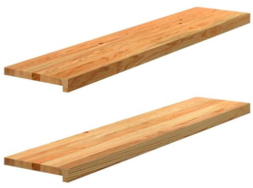 qohoio Davanzali 2 pz Marrone Chiaro 120x25x2cm Legno Massello Rovere,Davanzali per Finestre,per Interni,Davanzale Interno,Soggiorno,Decorazione-4009146