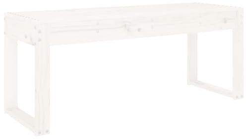 ULUYYUC Gartenbank Klein Balkon Bank Campingbank Balkon Sitzbank - Gartenbank Weiß 110x38x45 cm Massivholz Kiefer für Innenhof Parks Garten Terrasse