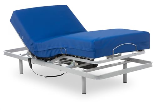 Geriafy - Elektrisch Verstellbarer Lattenrost verstärkt mit wasserdichter HR-Sanitärmatratze (80x200)