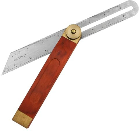 Angle Finder – Sliding Bevel Gauge with Wooden Handle and Stainless Steel Scale – Dual-Sided Laser Engraved Metric & Imperial Measurement, 0-20cm Range – Ideal for Precision Angle Measurement