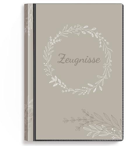 SKYDUE Zeugnismappe A4 Mit 30 Hüllen – Zeugnissmappe, Mappe Mit Klarsichthüllen,Dokumentenmappe Für Urkunden, Zeugnisse & Zertifikate (Grau)