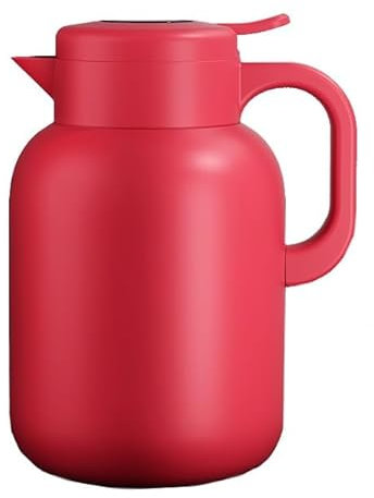 Jarra térmica aislada for café, jarra for bebidas, de acero inoxidable, for agua caliente, fría, té, termo al vacío, dispensador de bebidas (1 unidad)(Red,1L)