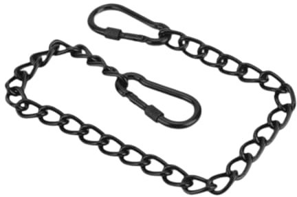 Jiuvaso Catena in Acciaio per Sedia Sospesa con Ganci Regolabili E Kit di Montaggio, Nero, 660 Mm