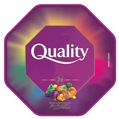 Quality Chocolate Tub – 550 g Assorted Milk & Dark Chocolates, Toffees & Fruit Cremés – Individually Wrapped Festival Box – Vegetarian Friendly | Iconic Chocolate Selection